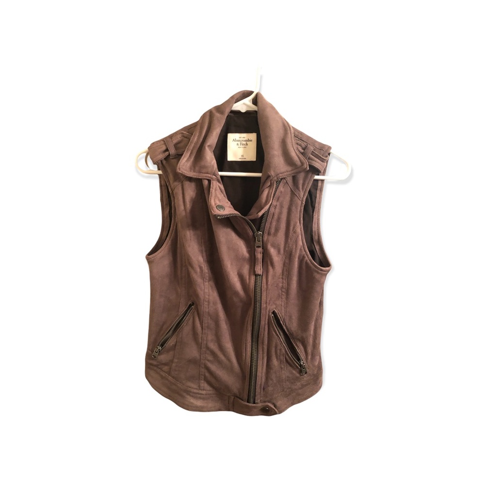 A&F brown vest, asymmetric - XS